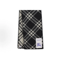 Burberry Men Wool Knit Scarf, Check Plaid Pattern, Black/White