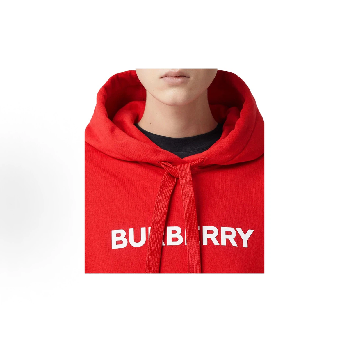 Burberry Unisex Pullover Hoodie Bold Logo Red
